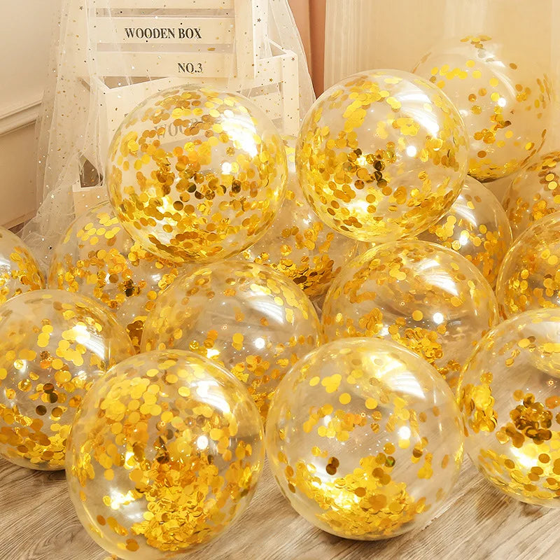 12 Inch Confetti Wedding Decorations Party Balloon Happy Birthday Aluminum Foil Sequins Baby Shower Bridal Shower Air Balls
