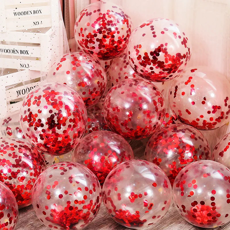 12 Inch Confetti Wedding Decorations Party Balloon Happy Birthday Aluminum Foil Sequins Baby Shower Bridal Shower Air Balls