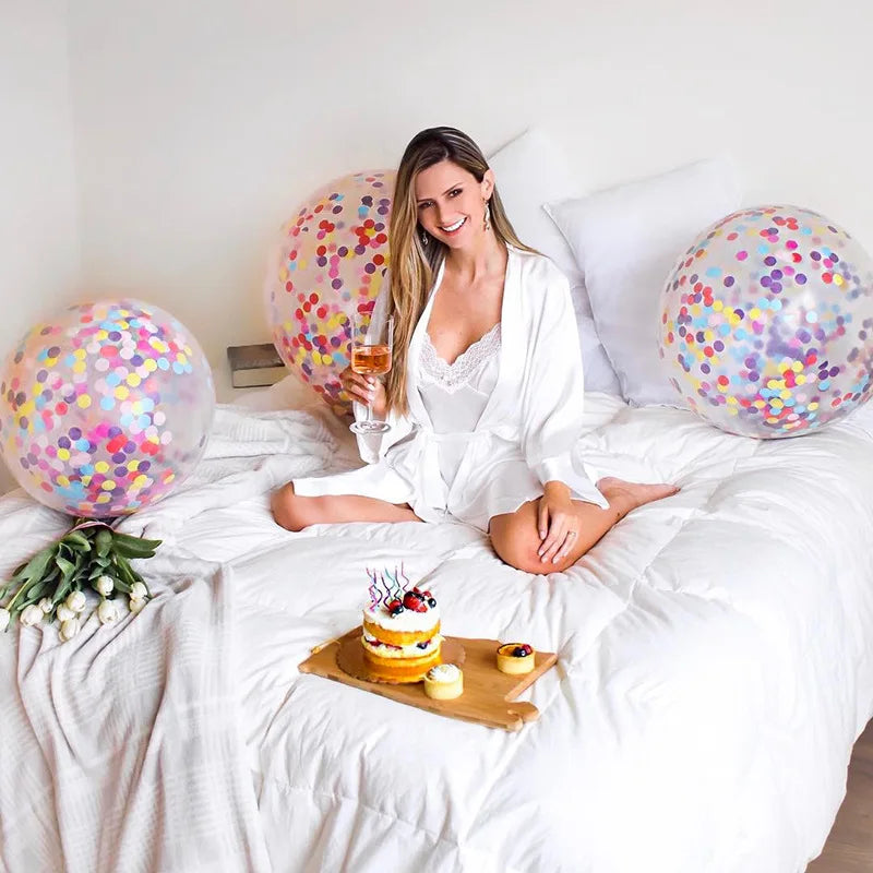 12 Inch Confetti Wedding Decorations Party Balloon Happy Birthday Aluminum Foil Sequins Baby Shower Bridal Shower Air Balls