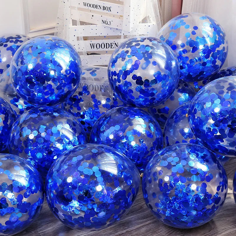 12 Inch Confetti Wedding Decorations Party Balloon Happy Birthday Aluminum Foil Sequins Baby Shower Bridal Shower Air Balls