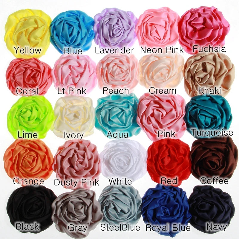 10pcs 3" 7.6cm New Chiffon Ruffles Rose Bud Artificial Flower For Wedding Decoration Fabric Flowers For Cloth Shoes Invitation