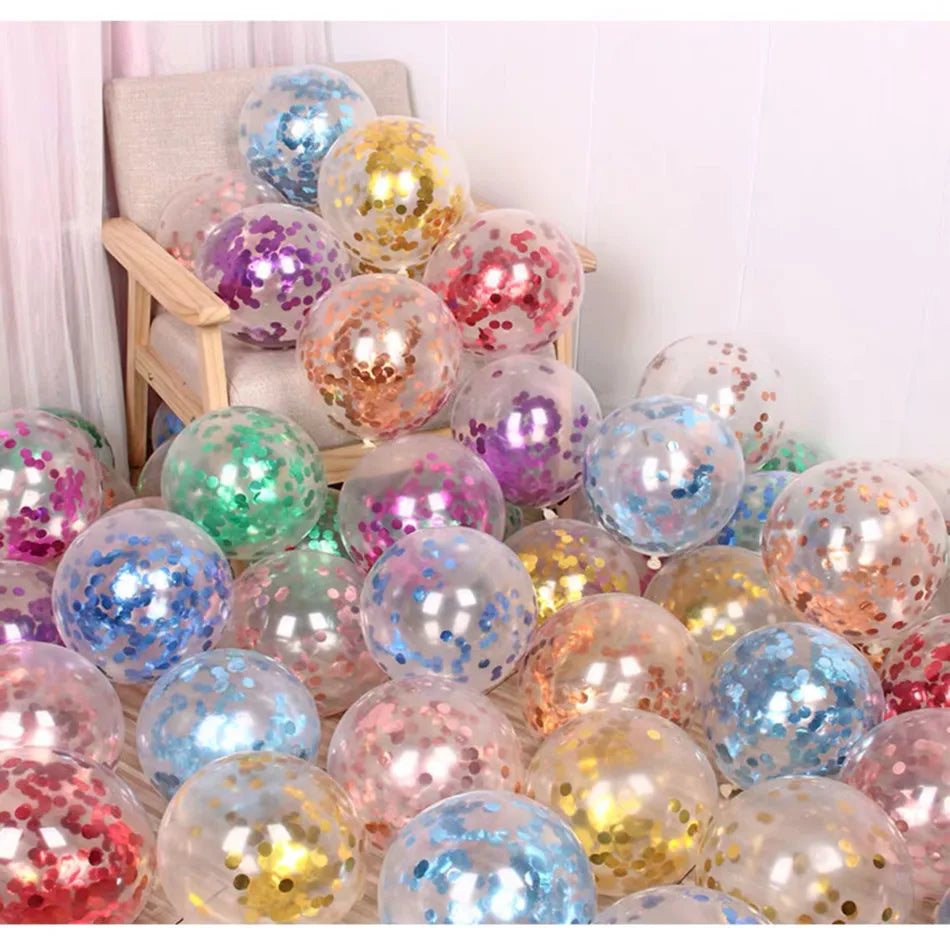 12 Inch Confetti Wedding Decorations Party Balloon Happy Birthday Aluminum Foil Sequins Baby Shower Bridal Shower Air Balls