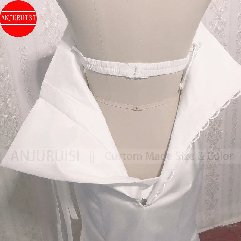 Simple White Satin Wedding Dresses For Women 2022 Bride Gown Sweetheart Mermaid Vestido De Novia Cheap Suknia Ślubna Lace Up