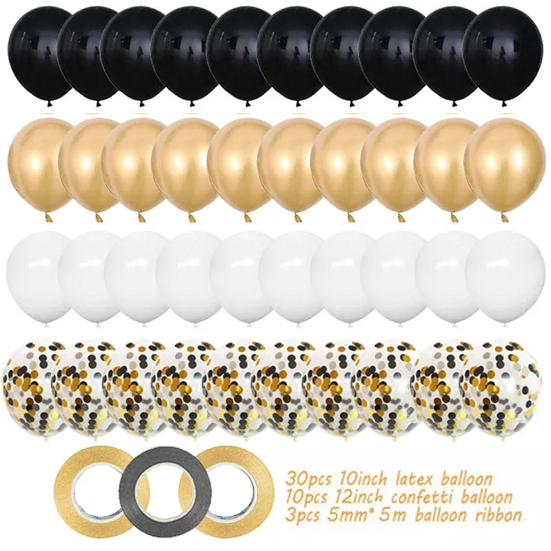 43pcs 12inch Rose Gold Confetti Latex Balloon Happy Birthday Party Decorations Kids Adult Boy Girl Baby Shower Wedding Supplies