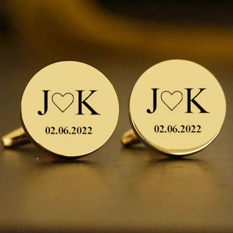 18 Style Custom Man Cufflinks Personalized Engraevd Shirt Cuff Button Custom Stainless Steel Wedding Jewelry for Mens Cufflinks