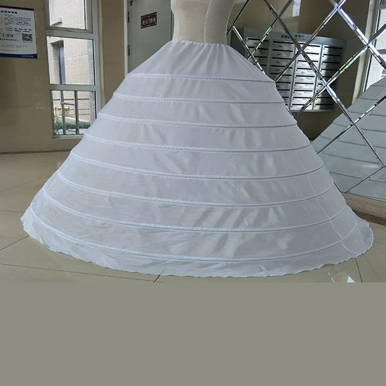 Underskirt Ball Gown Wedding Dress Petticoat White Drawstring Strap 8 Hoops Performance Plus Size Long Petticoat