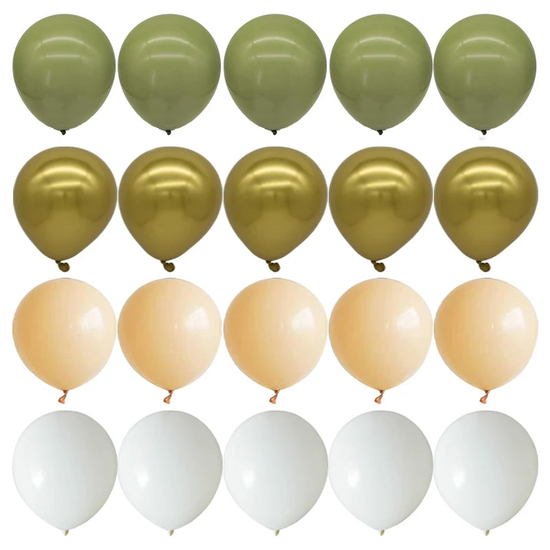 40pcs 10inch Avocado Green Skin Color Latex Balloons Baby Shower Wedding Decoration Metallic Gold Globos Birthday Party Supplies