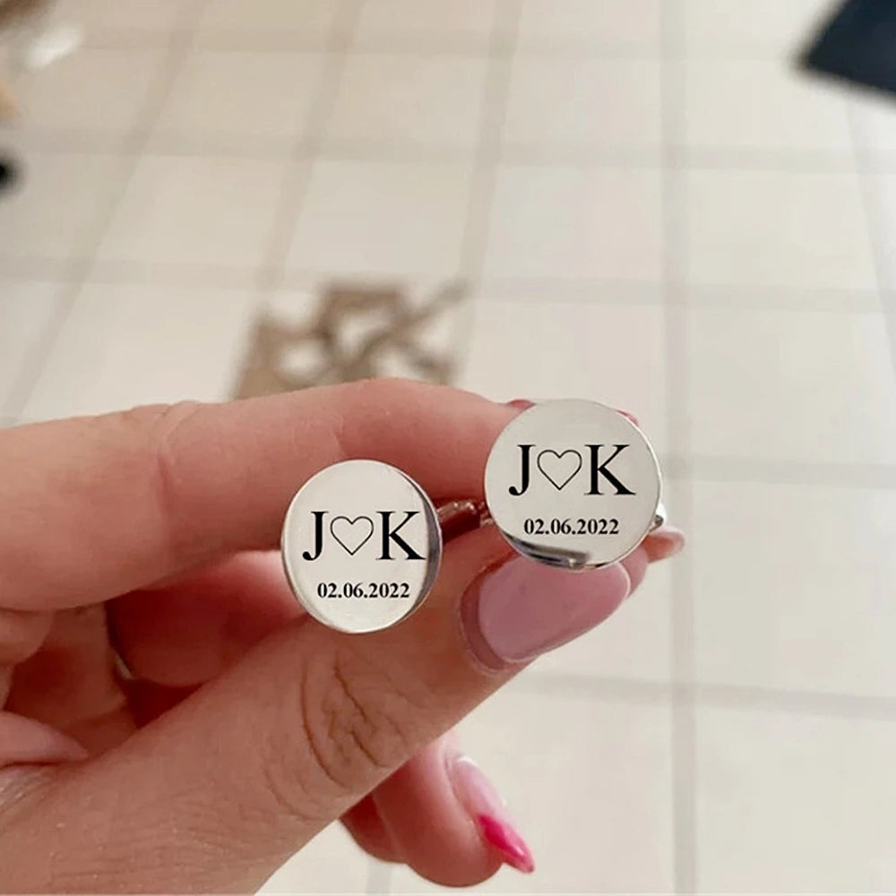 18 Style Custom Man Cufflinks Personalized Engraevd Shirt Cuff Button Custom Stainless Steel Wedding Jewelry for Mens Cufflinks