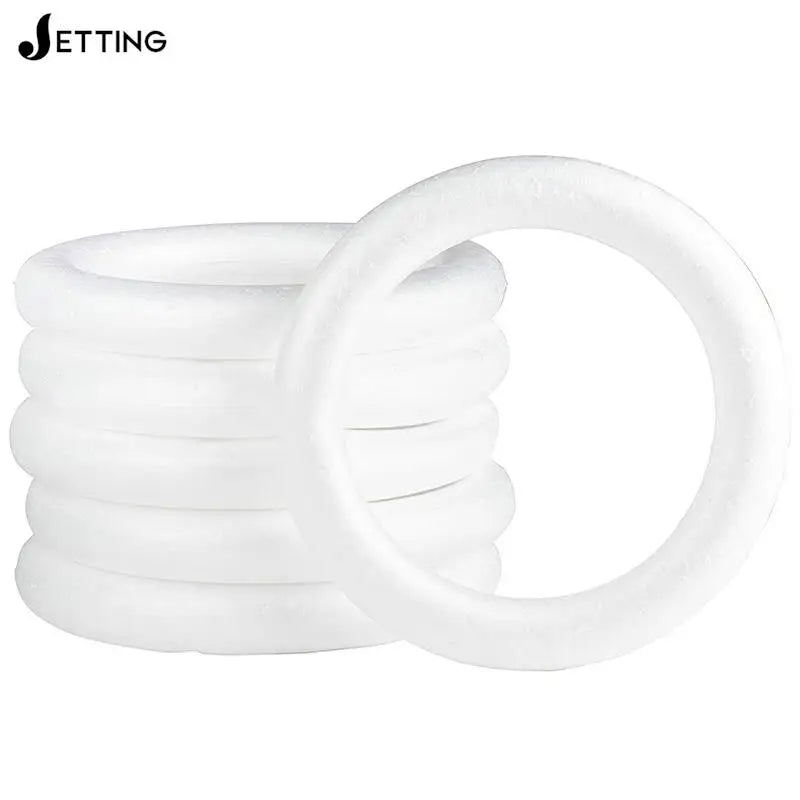 1pcs Polystyrene Foam Wreath Ring Christmas Wreath For DIY Christmas Natal Kids Painted Wedding Party Flower Garland Decor