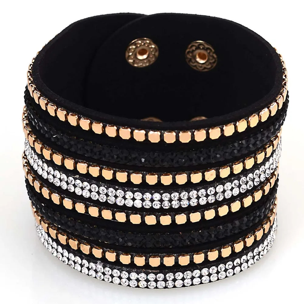 Miasol Crystal Bling Wild Wrap Bracelet Brazilian Wrapped Rhinestone Bracelet For Woment Party Wedding Jewelry Gift