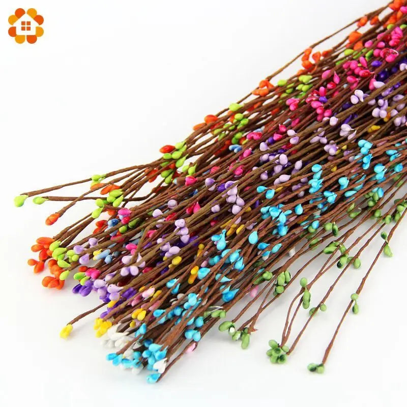 40/65cm 10pcs/lot Artificial Stamen Berry Branches DIY Stamen Flower for Wedding Party Decoration Scrapbooking Wreath Flowers