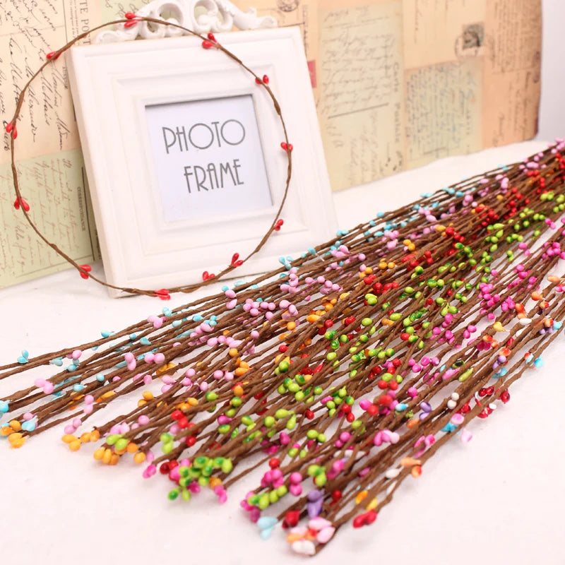 40/65cm 10pcs/lot Artificial Stamen Berry Branches DIY Stamen Flower for Wedding Party Decoration Scrapbooking Wreath Flowers